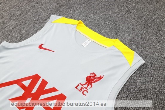 Nuevo Entrenamiento Sin Mangas Conjunto Completo Liverpool 24/25 Gris Amarillo Negro Baratas